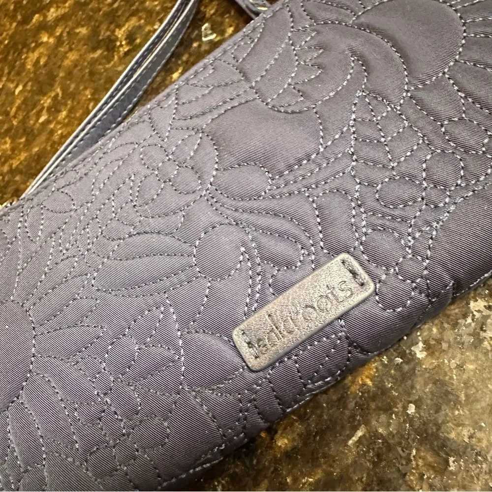Sakroots Navy Wallet Crossbody Bag, Compact Travel Quilted Wristlet